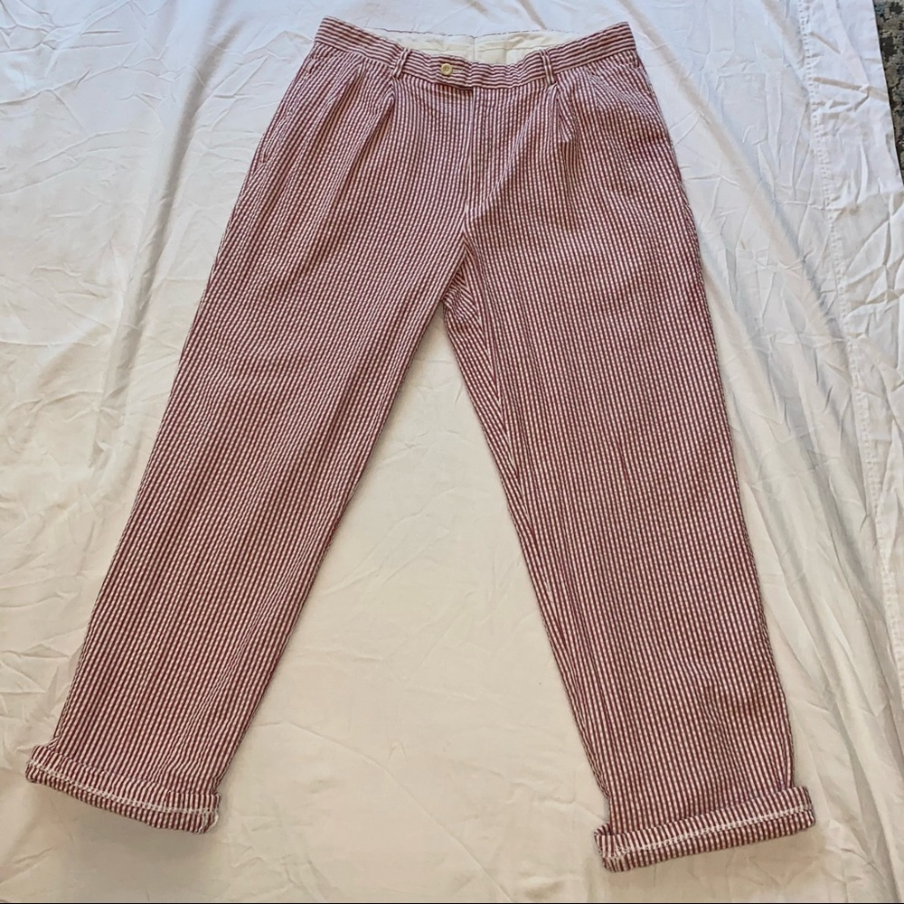 Red Seersucker Trousers